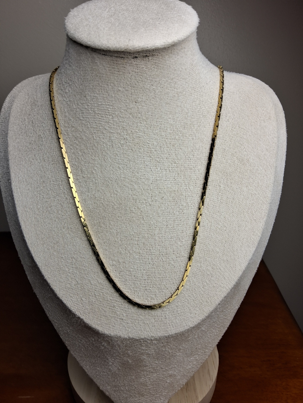 Classic Gold-Tone Flat Herringbone Necklace - Women Jewelry